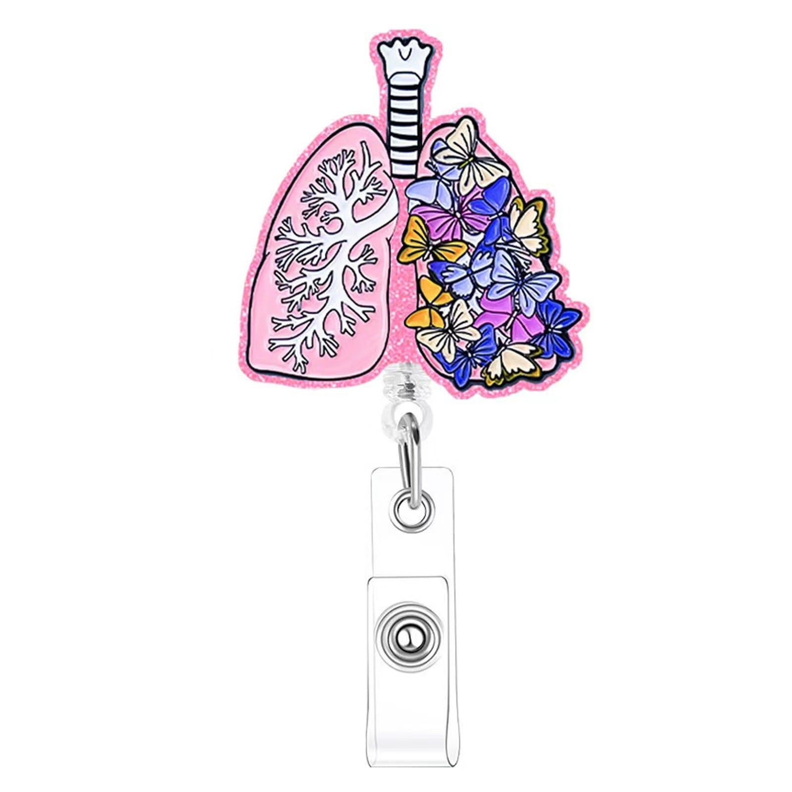 Wholesale Acrylic Organ Brain Heart Doctor Nurse Day Telescopic Rotating Badge Keychain ACC-KC-LingYu007