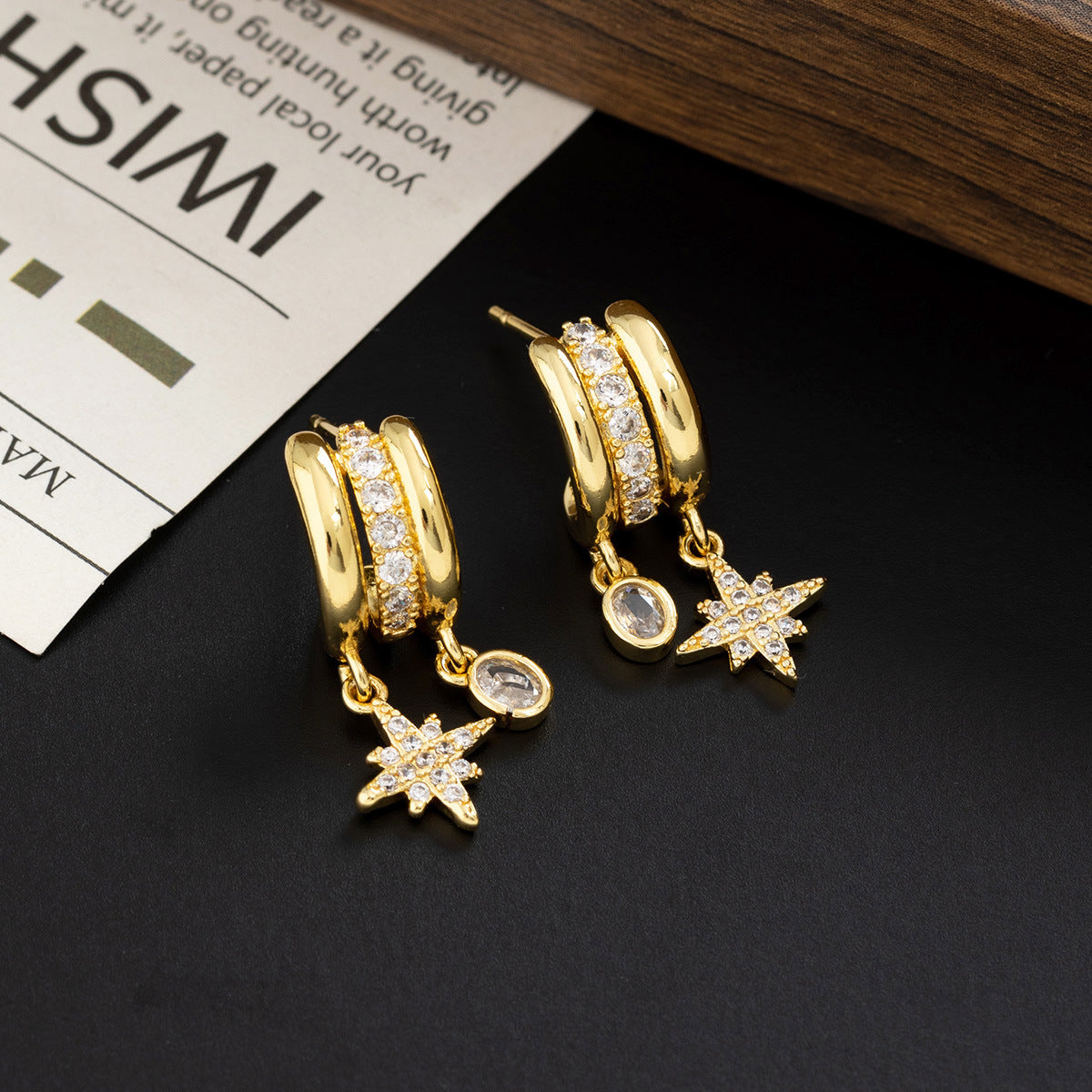 Wholesale Trendy Star Shaped Women S Earrings Irregular Design Copper Electroplated Jewelry Accessory For Gift And Boutique Resale