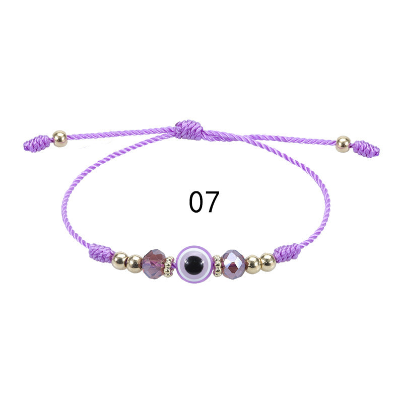 Wholesale Evil Eye Bracelet Crystal Beaded Bracelet Adjustable Braided Bracelet
