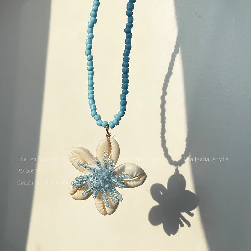 Wholesale Shell Flower Beaded Necklace