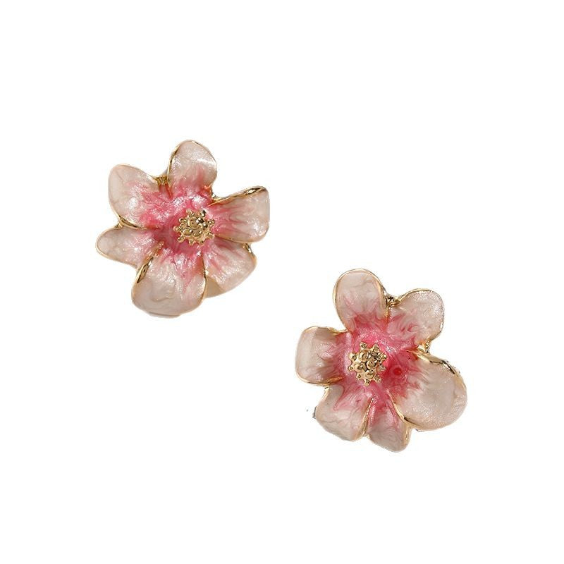 Wholesale Camellia Flower Color-changing Petal  Fashion Earrings