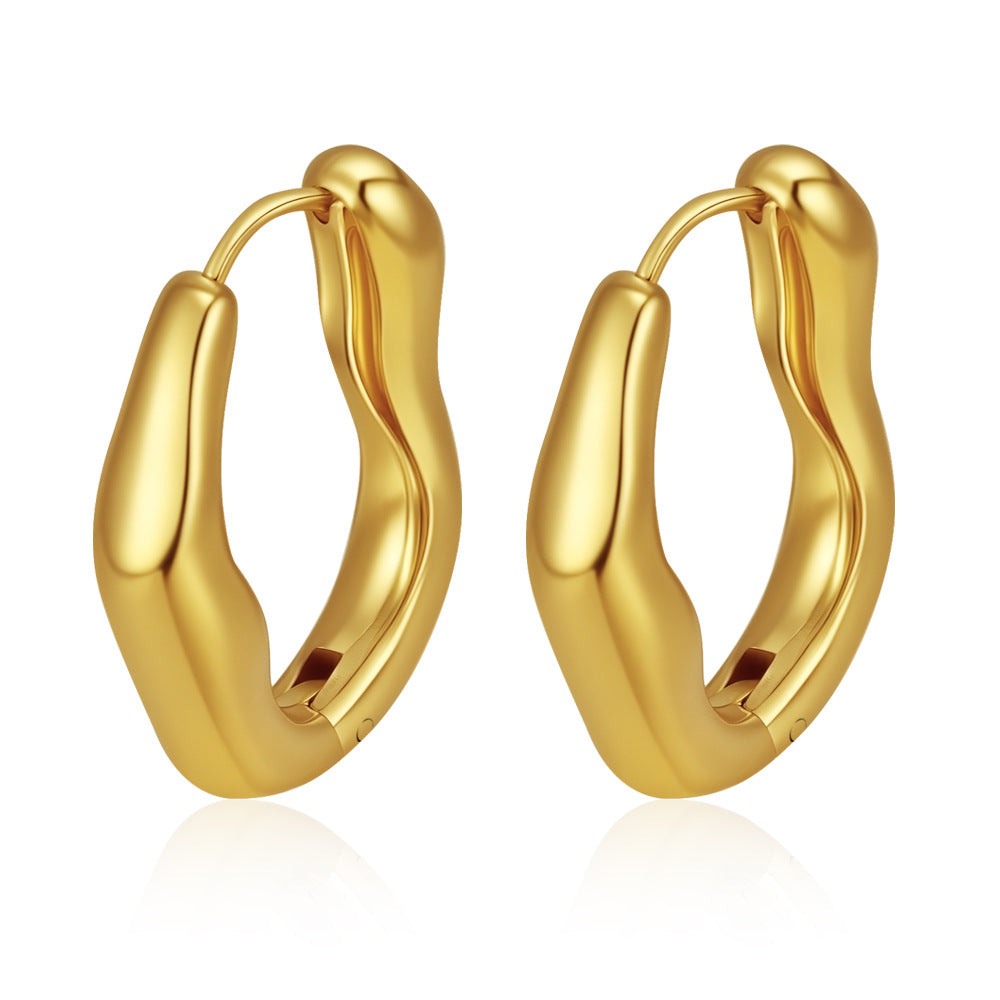 Wholesale Stainless Steel Retro Chic Irregular Earrings for Women Everyday Wear