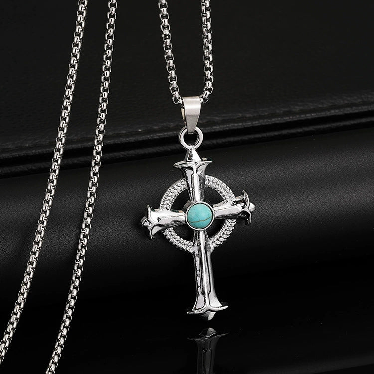Wholesale Titanium Steel  Cross Necklace  Hip-Hop All-Match Pendant Necklaces