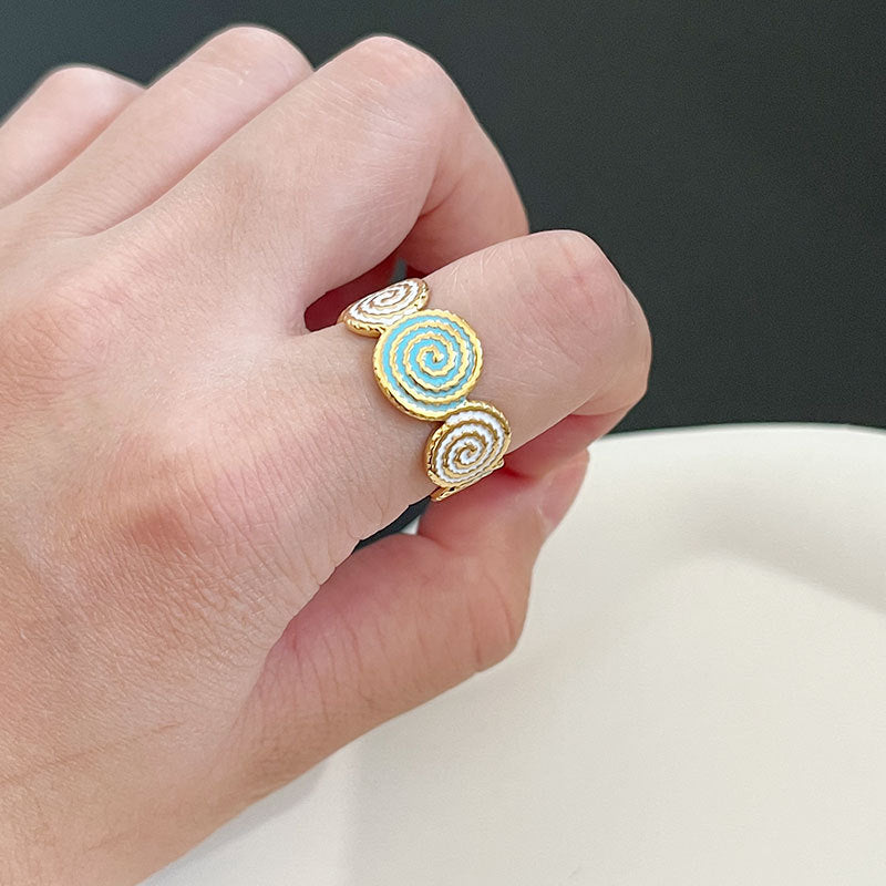 Wholesale Versatile Stainless Steel Gold Open Round Thread Ring