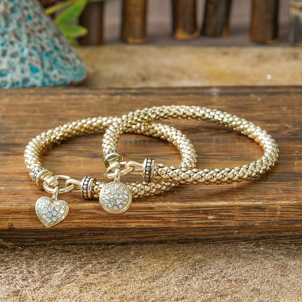 Wholesale Bohemian Glass Stacked Bracelets Colorful Personalized Letter Jewelry Accessory