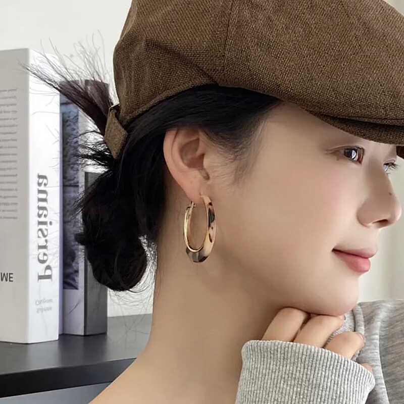 Wholesale Leopard Print  Exaggerated Hoop Earrings