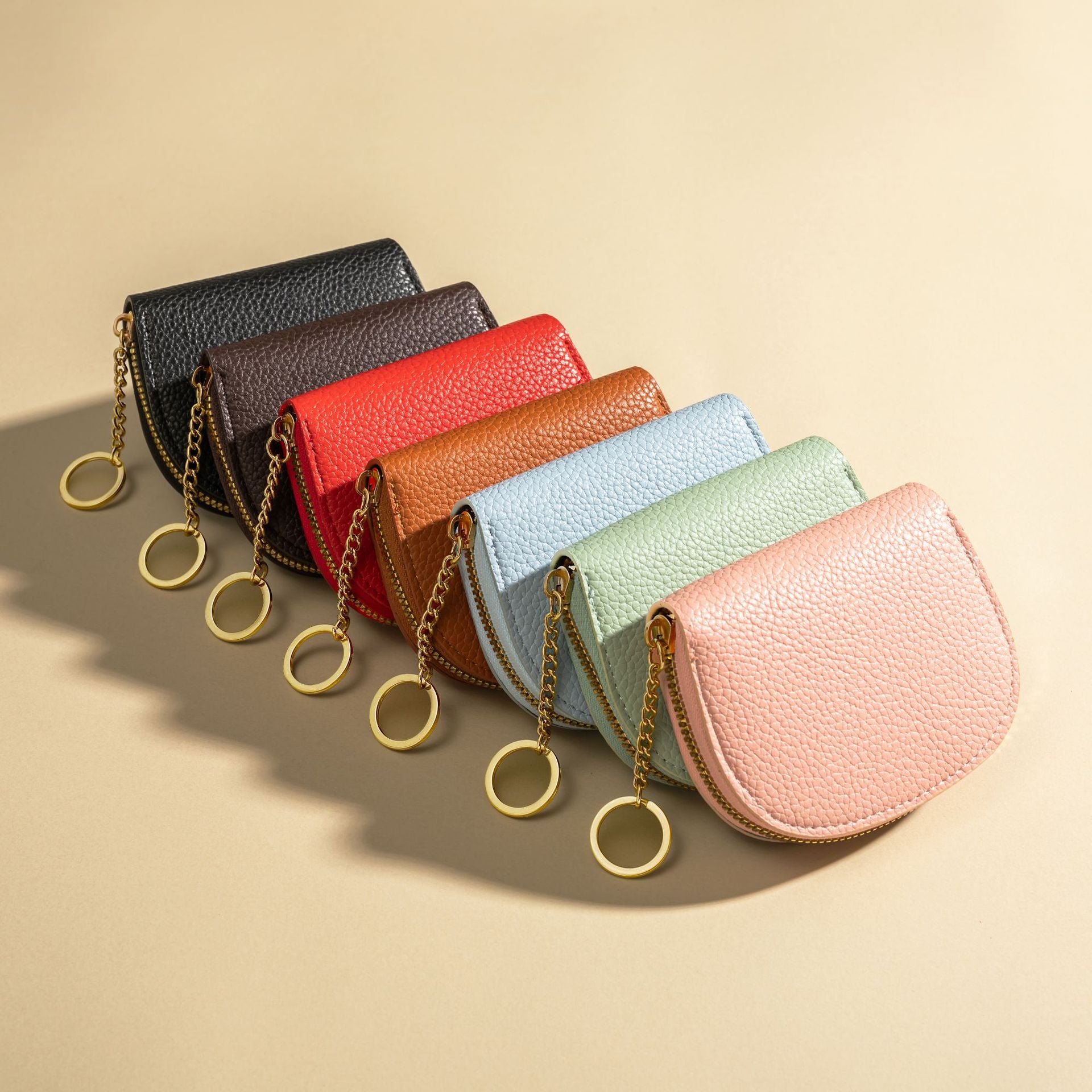 Wholesale Stylish Shell Half Circle Accordion Card Holder PU Credit Card Slots Wallet For Everyday Use