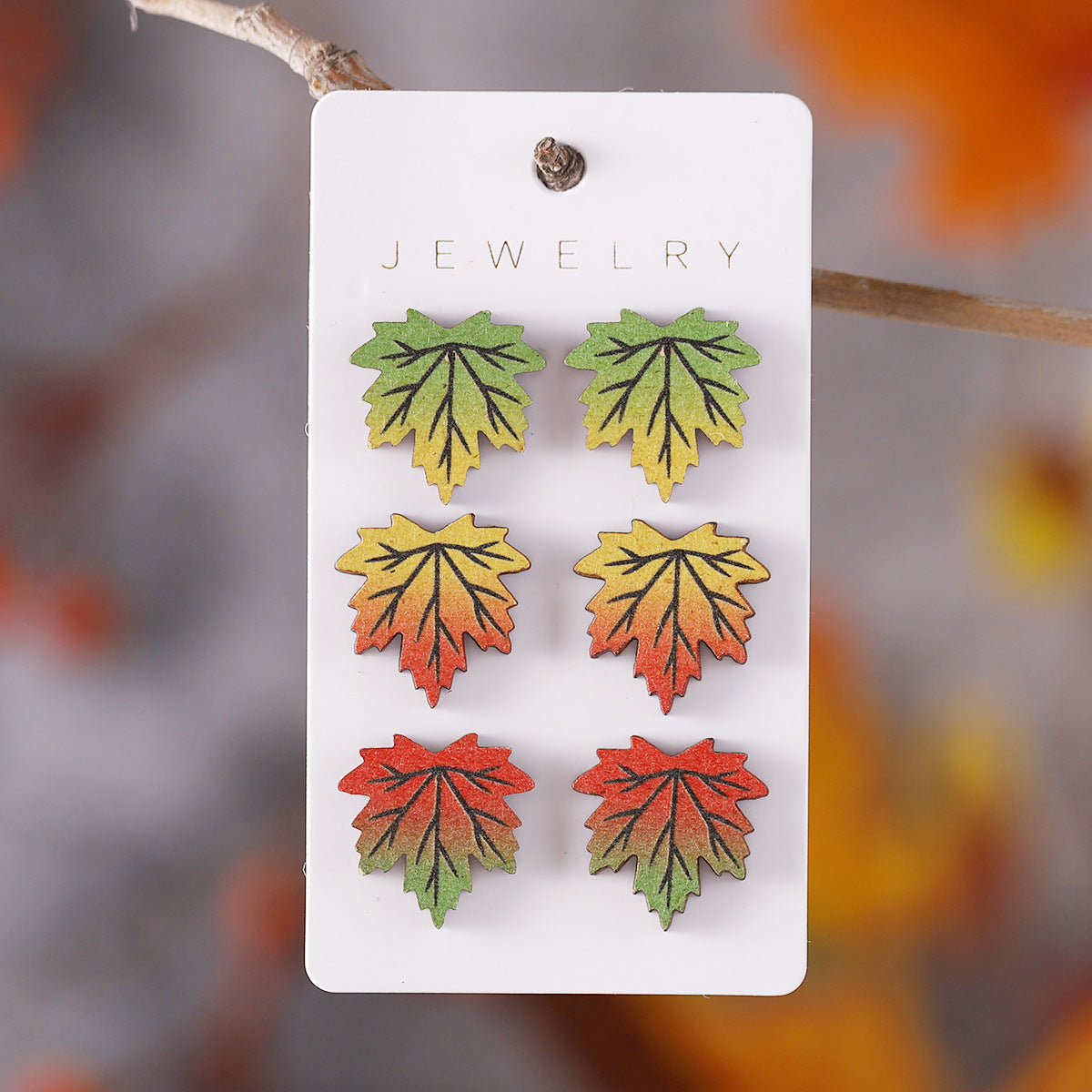 Wholesale  Harvest Pumpkin Coffee Cup Maple Leaf Earrings Set