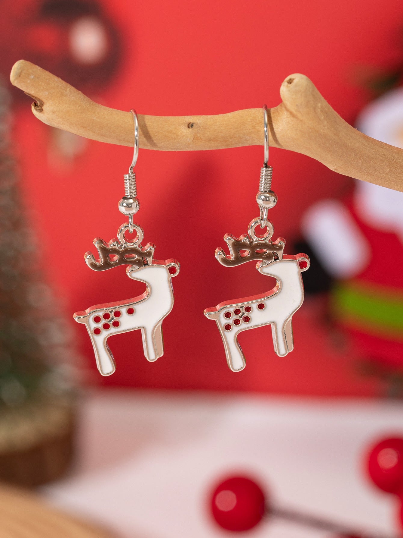 Wholesale Christmas Alloy Oil Drop Earrings ACC-ES-Xunru001