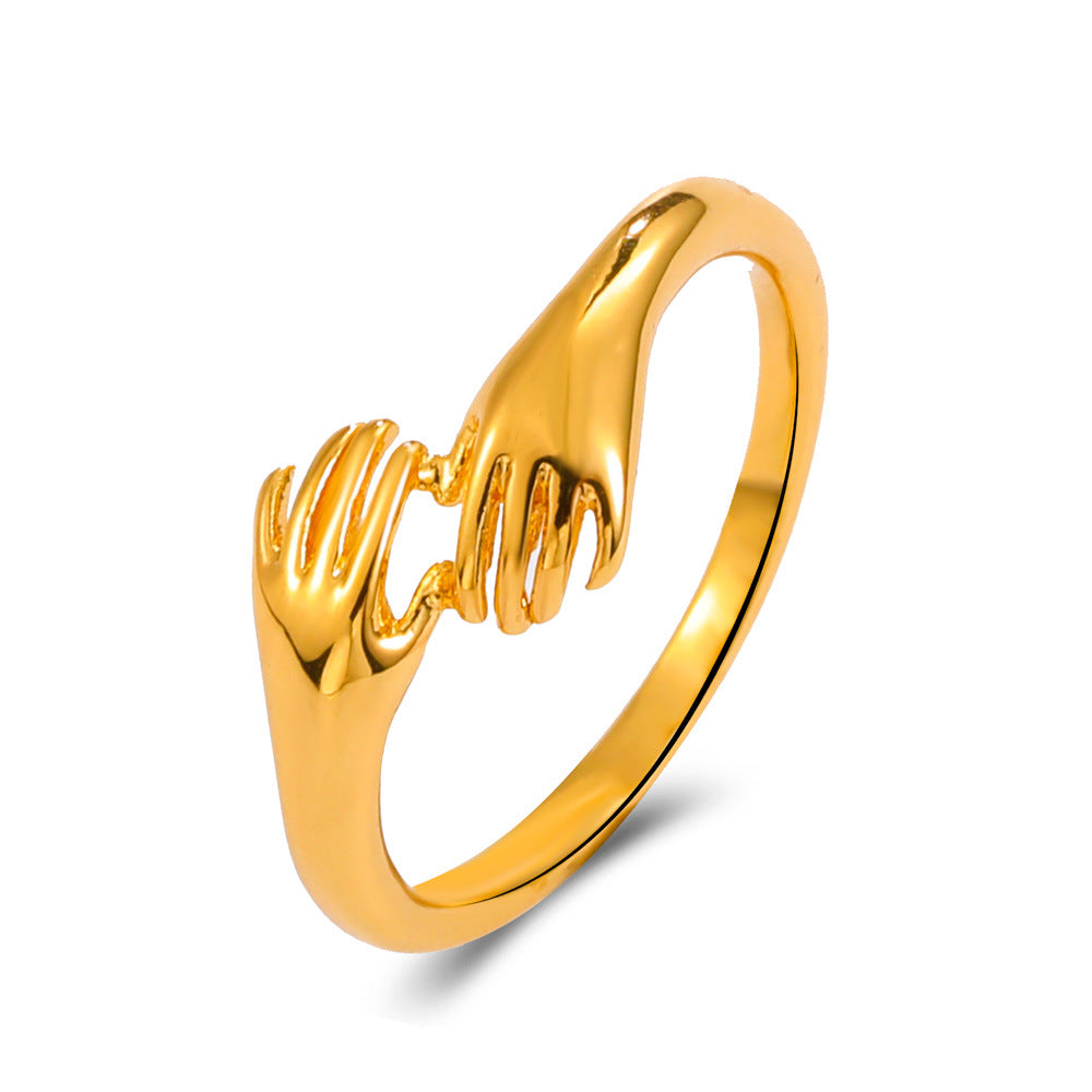 Wholesale Creative Hug Hand Ring Vintage Zircon Heart Rings ACC-RS-DQ002