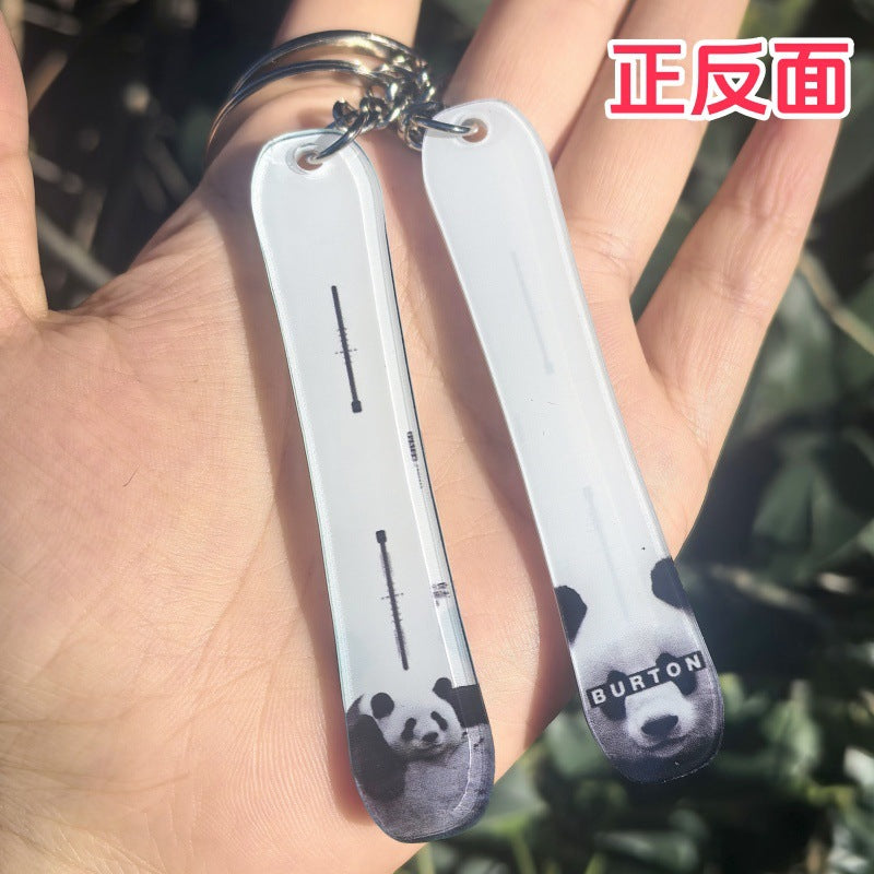 Wholesale Skiers with snowboard snowboard acrylic keychain