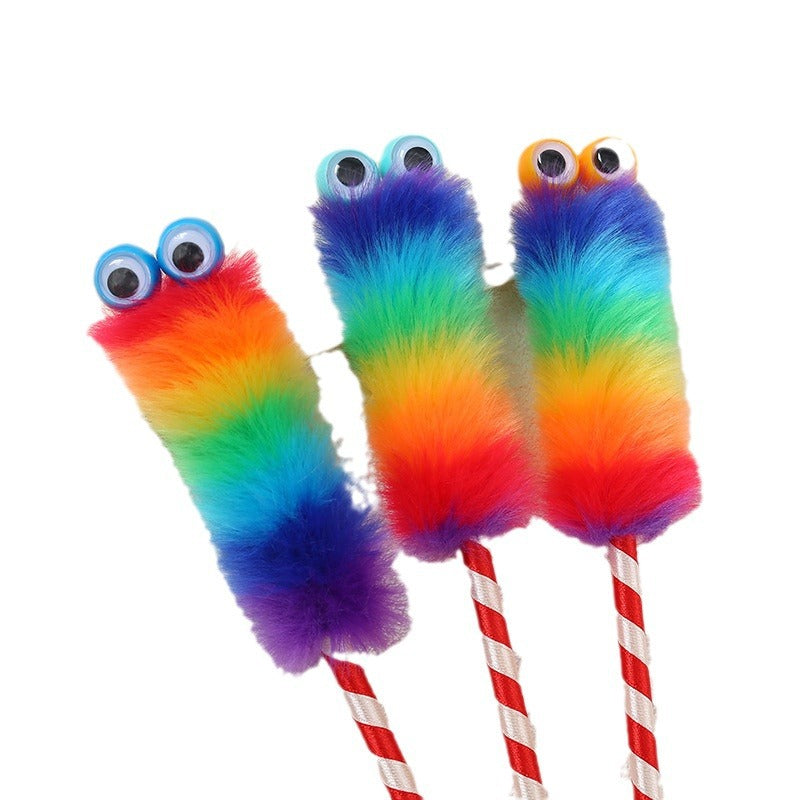 Wholesale 5pcs colorful big eye caterpillar ball pen