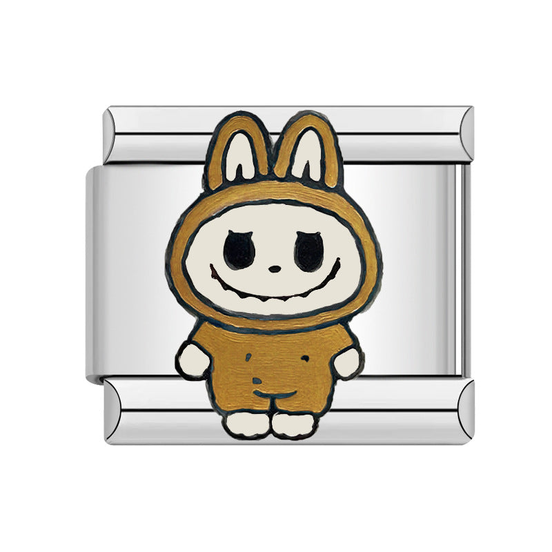 Bracelet de charme italien en gros 9 mm DIY Splicing Cartoon Bracelet composable en acier inoxydable mignon