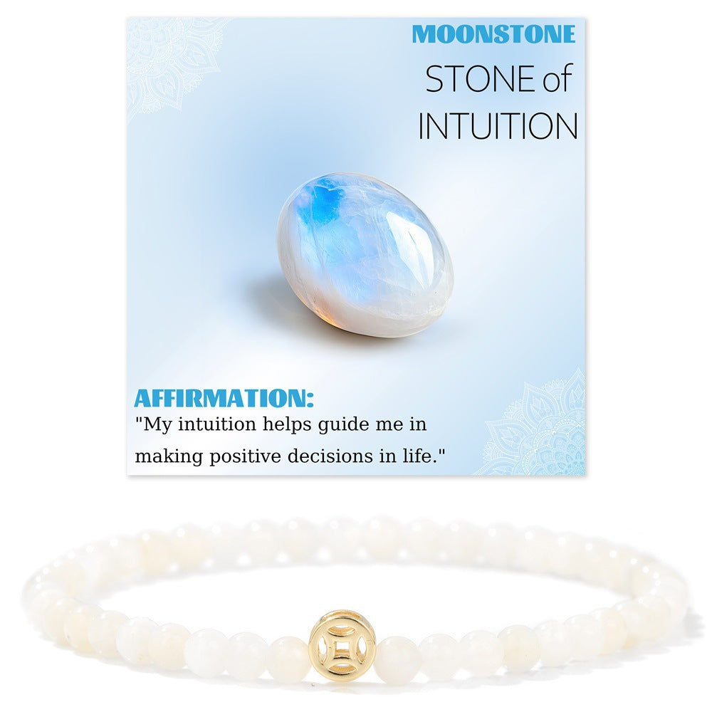 Wholesale Natural Crystal Bracelet 4mm Handmade Beaded Copper Bracelet