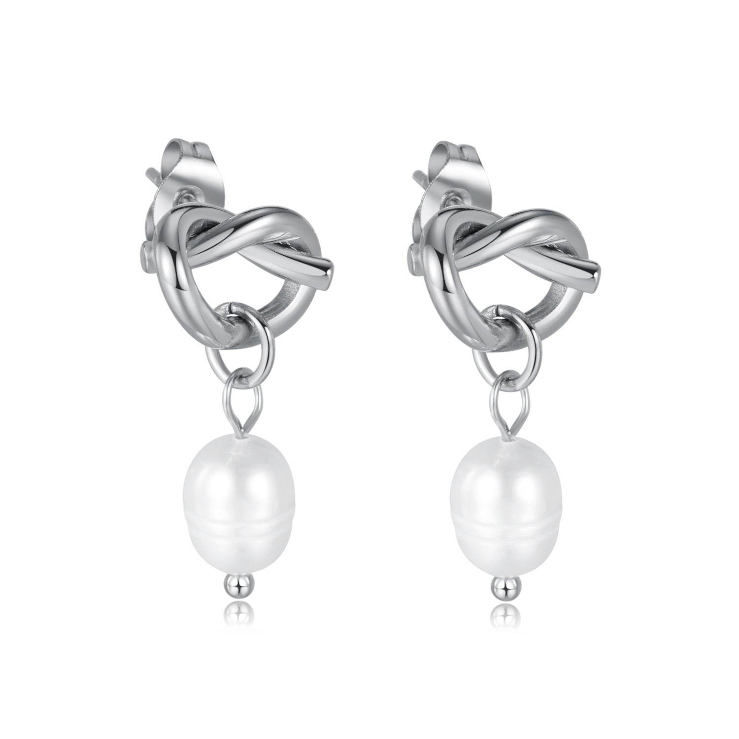 Wholesale titanium steel earrings earrings  light luxury pearl earrings