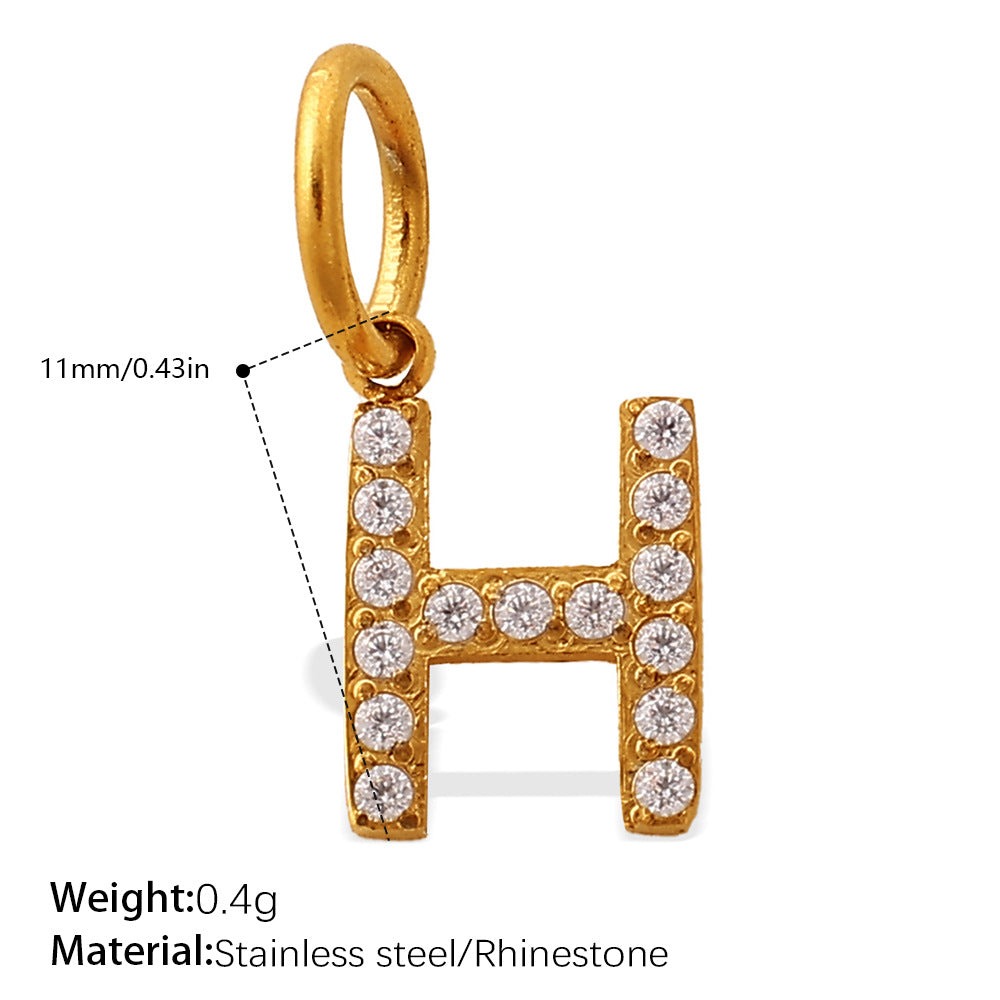 Wholesale Diamond-Encrusted 26 English Letter Charms for Jewelry