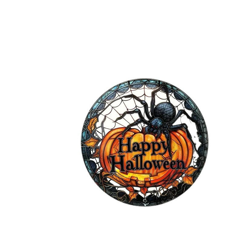 Wholesale  Haunted House Party  Pumpkin Acrylic Round Plate Decoration
