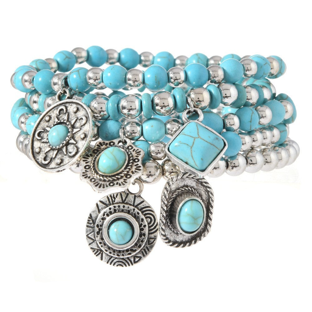 Wholesale Zinc alloy multi-layered red Valentine' s Day beaded bracelet