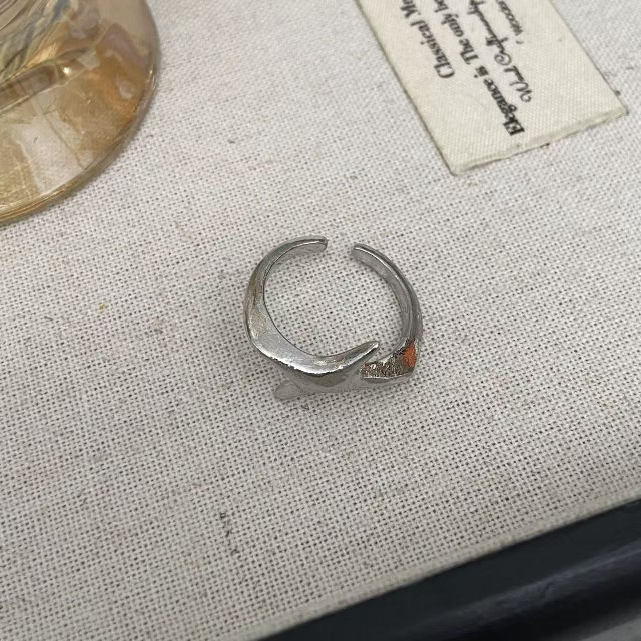 Wholesale Shining Star   Open Silver Wide Version Stacking Rings