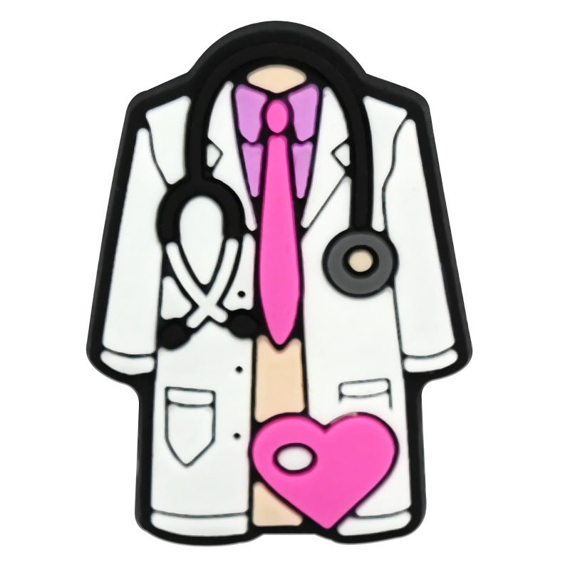 Wholesale Random 100pcs Nurses'  Day series  PVC Soft Rubber Shoe Buckle Decoration