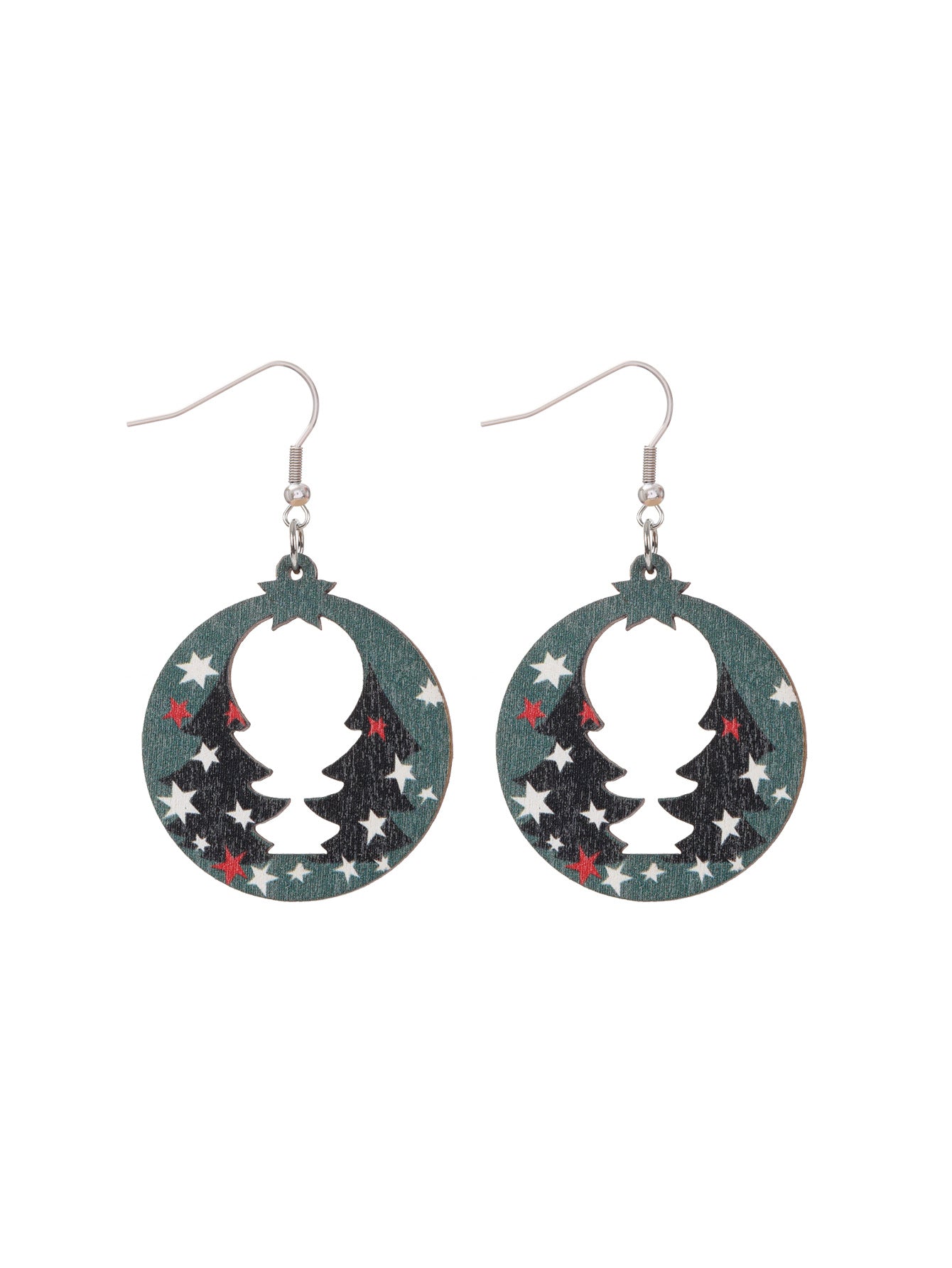 Wholesale Christmas Party Cute Snowman Christmas Tree Cartoon Wooden Earrings