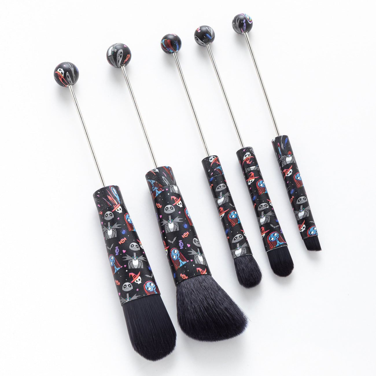 Wholesale Beadable 5 Pcs/set Christmas Halloween Printed DIY Beaded Makeup Brush ACC-MB-HuaH004