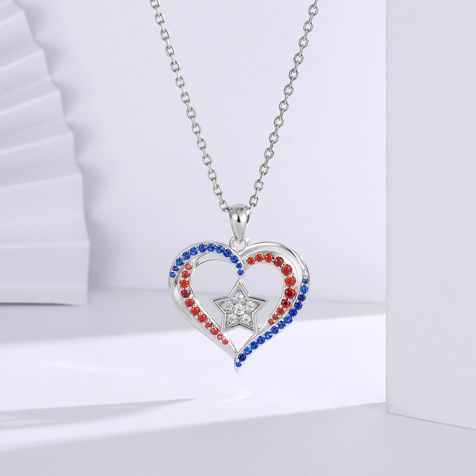 Wholesale  Independence Day Diamond-encrusted Love Clavicle Chain