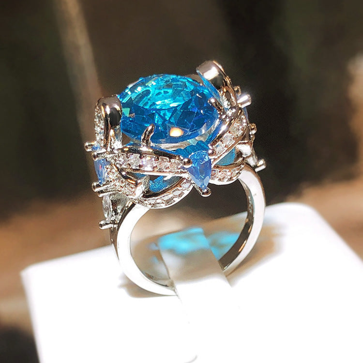 Wholesale  opening adjustable luxury inlaid full diamond mask ring