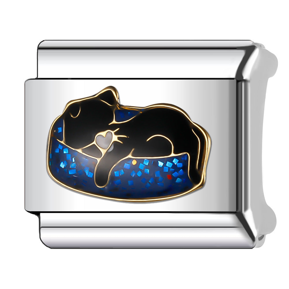 Wholesale Italian Charm Bracelet 9mm DIY 9MM Single Section Creative Stainless Steel Composable Bracelet