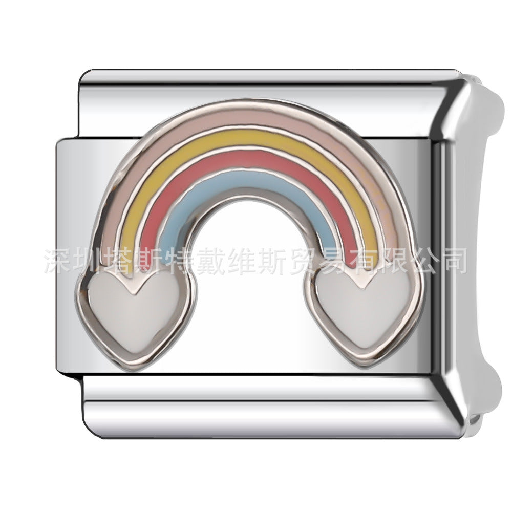 Wholesale  Italian Charm Bracelet 9mm DIY Single Section Creative Stainless Steel Composable Bracelet