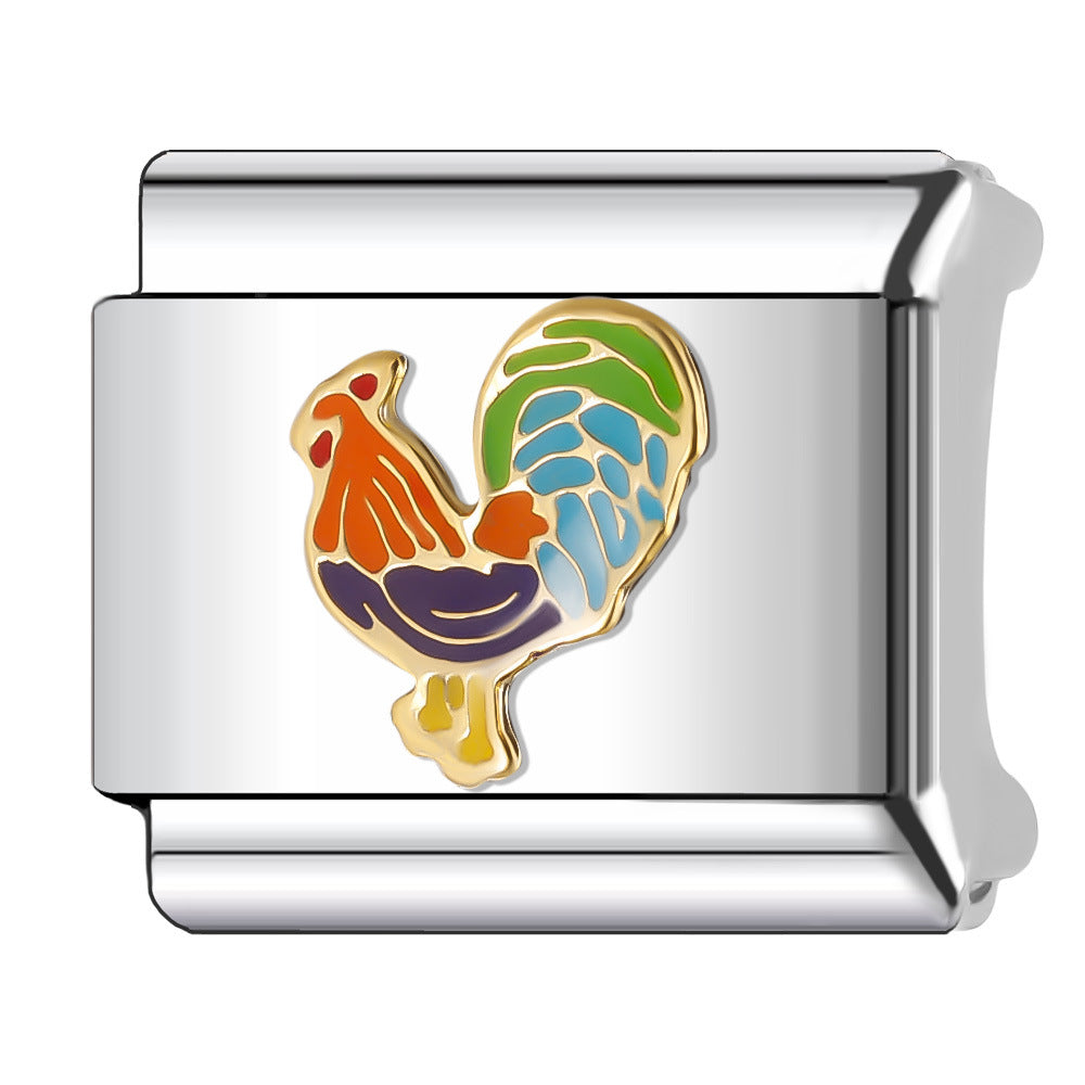 Wholesale Italian Charm Bracelet 9mm DIY Splicing Creative Pattern Stainless Steel Composable Bracelet