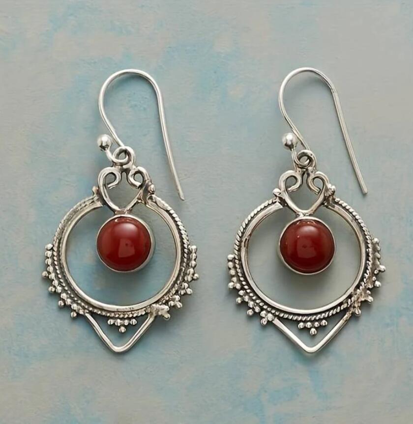 Wholesale Vintage Ruby Alloy Earrings ACC-ES-SaiPu005