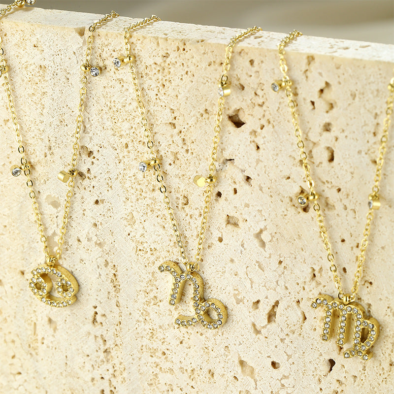 Wholesale Stainless Steel Necklace 12 Constellation Necklaces ACC-NE-YunHe001