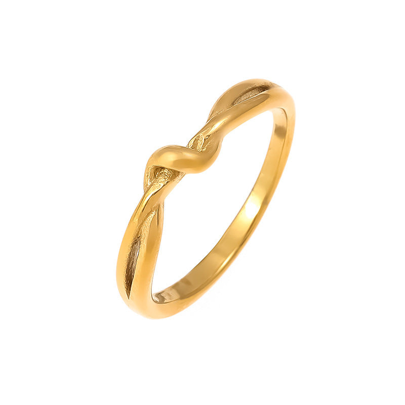 Wholesale Steel and titanium knotted plain band ring