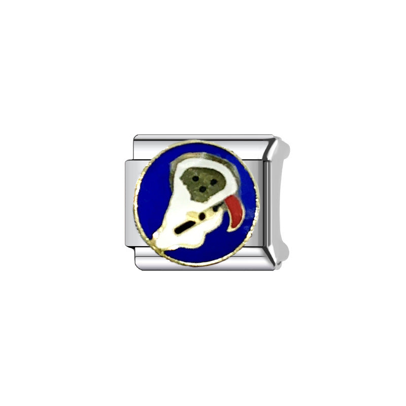 Wholesale Italian Charm Bracelet 9mm DIY Splicing Cute Ghost Stainless Steel Composable Bracelet