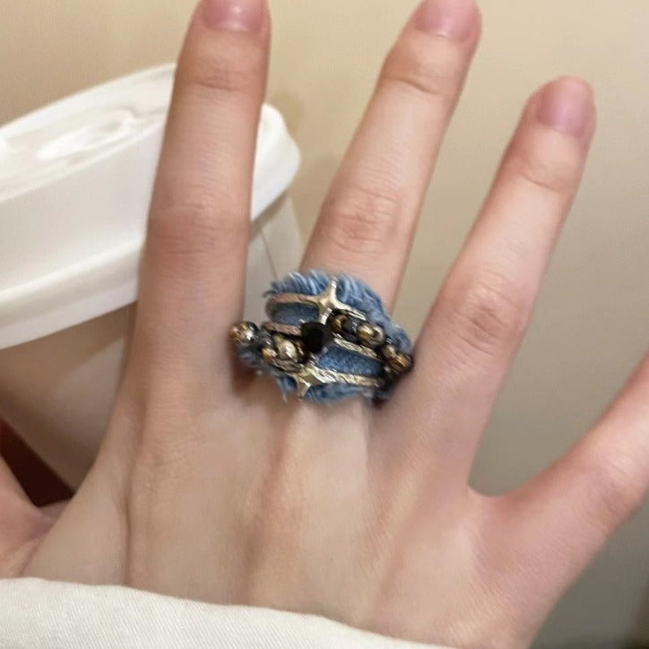 Wholesale  Four Mans Star Ring Love Opening Personality Ring