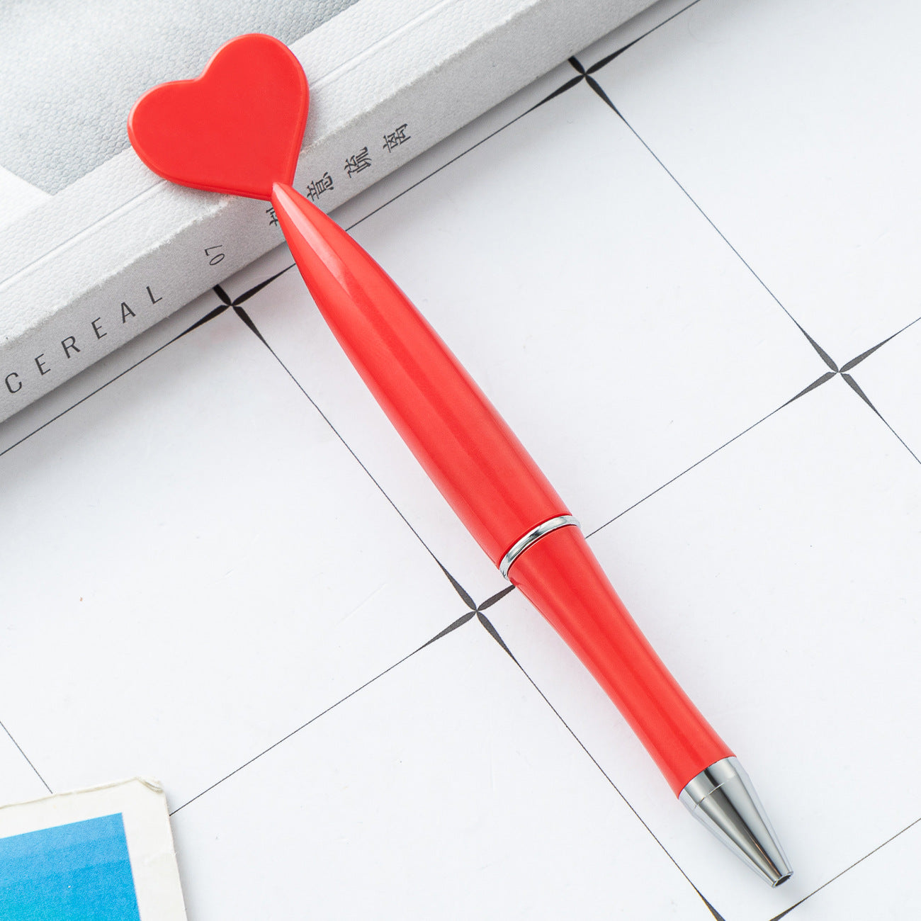 Wholesale Love Plastic Ballpoint Pen Heart Shaped Twist Pen ACC-PN-HuaH045