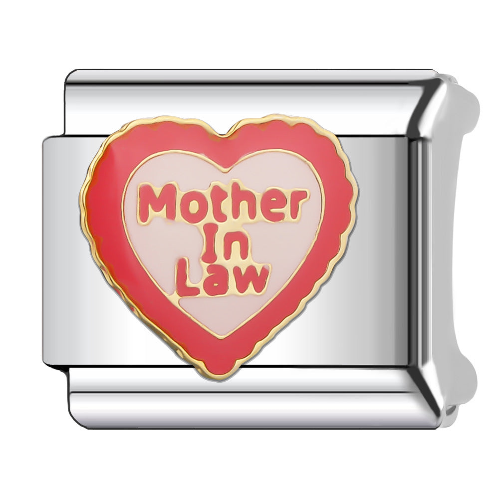 Wholesale Italian Charm Bracelet 9mm DIY Splicing Red Series Stainless Steel Composable Bracelet