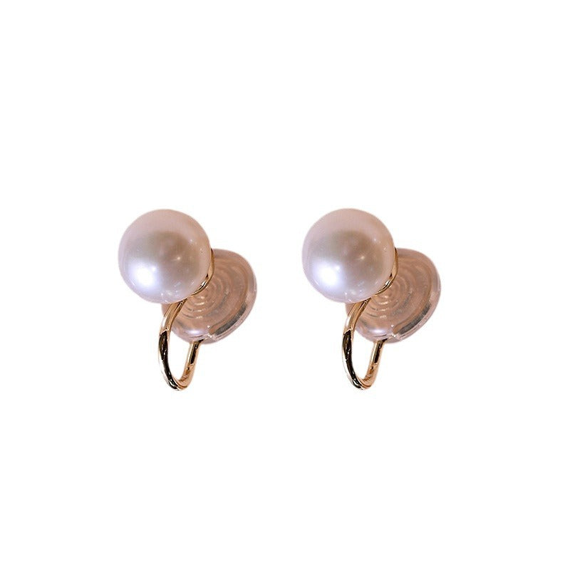 Wholesale natural freshwater pearl mosquito coil ear clip earrings