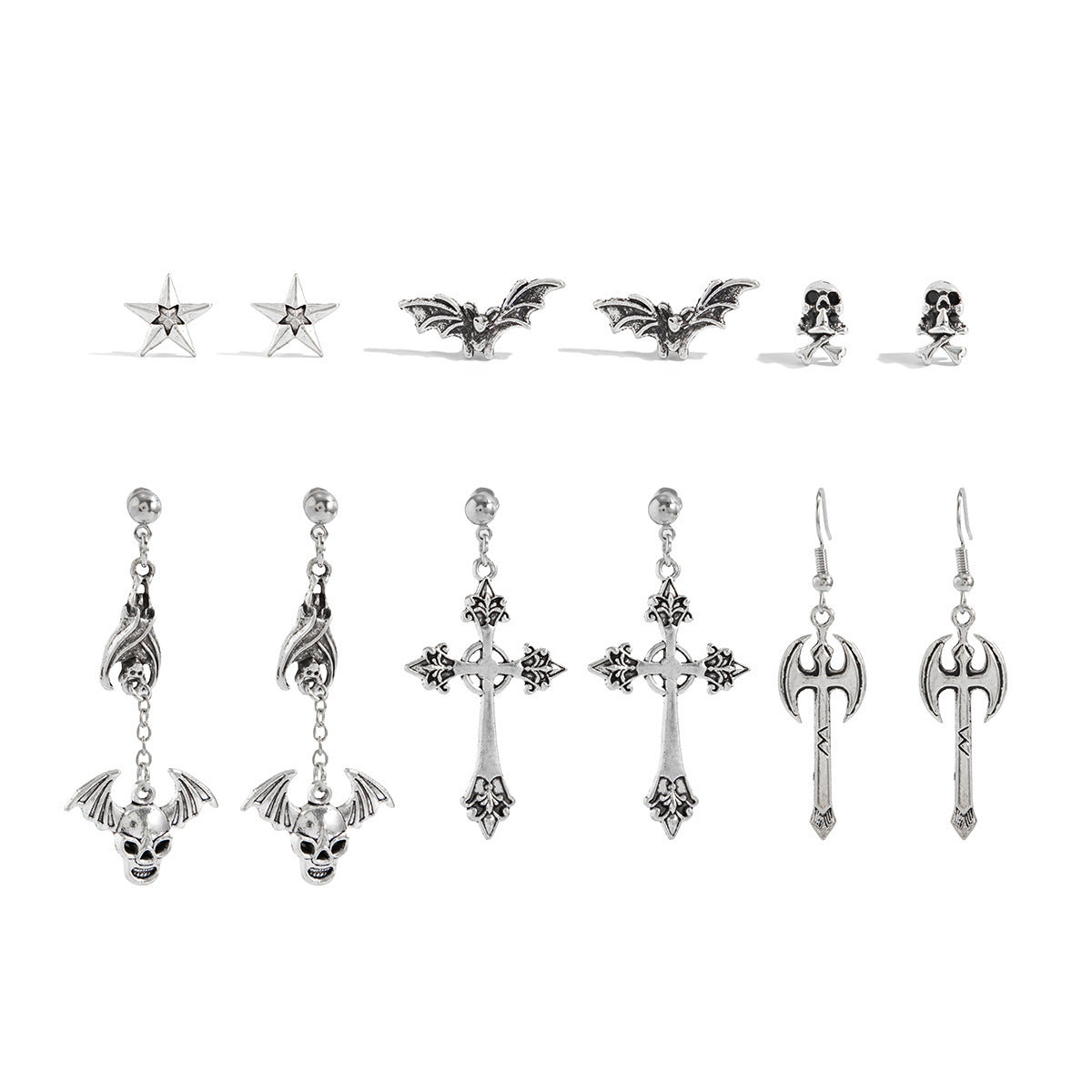 Wholesale Zinc Alloy Gothic Cross Ear Studs Dark Design  Fashion Accessory