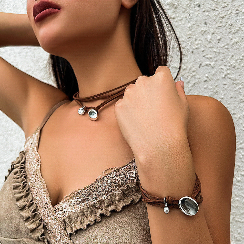 Wholesale  Double-layer Winding Necklace Clavicle Chain