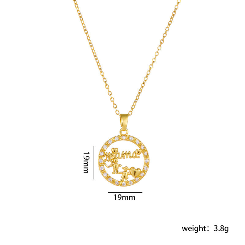 Wholesale Mother's Day Necklace Love Pendant Clavicle Chain Heart Necklace Choker Necklace ACC-NE-Rongc012