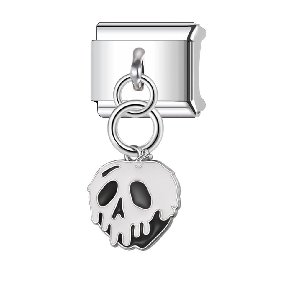 Wholesale Italian Charm Bracelet 9mm DIY Splicing Stainless Steel Halloween Pumpkin Series Composable Bracelet