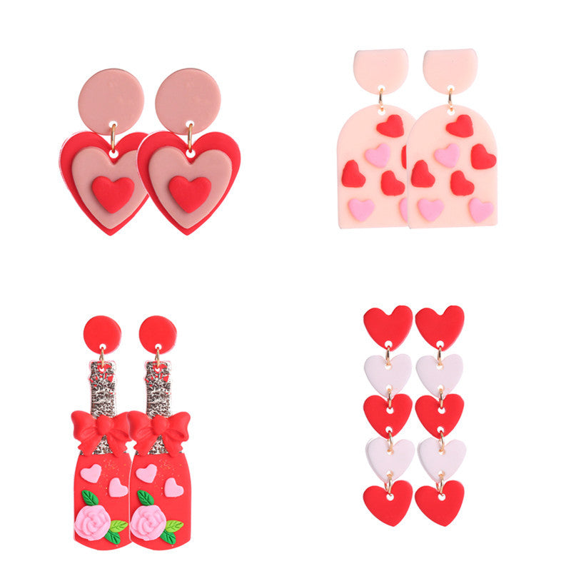 Wholesale Valentine's Day Supply Soft Pottery  Love Earrings