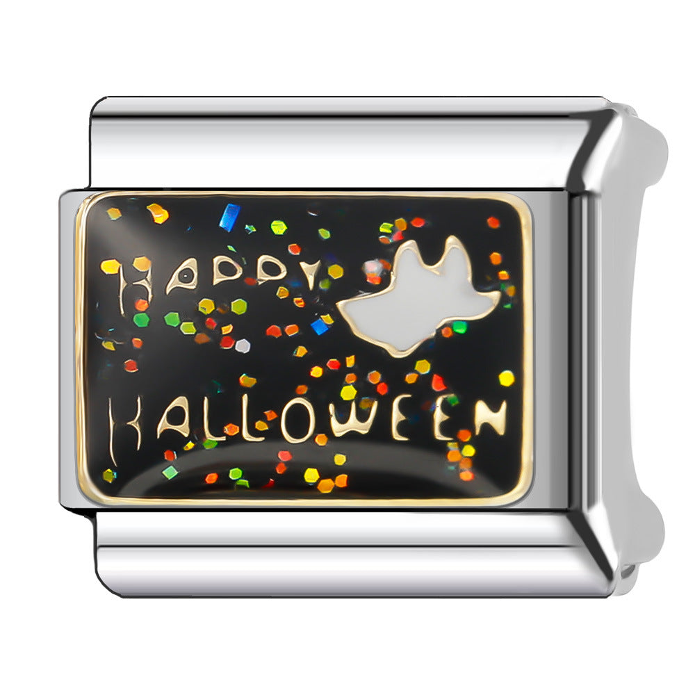 Wholesale Italian Charm Bracelet 9mm DIY Splicing Halloween Series Stainless Steel Composable Bracelet