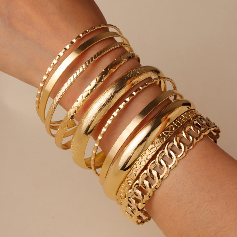 Wholesale Layered Cross &  Flower Pendant Jewelry Set,  Alloy Bracelet Bangle,  Boutique Resale