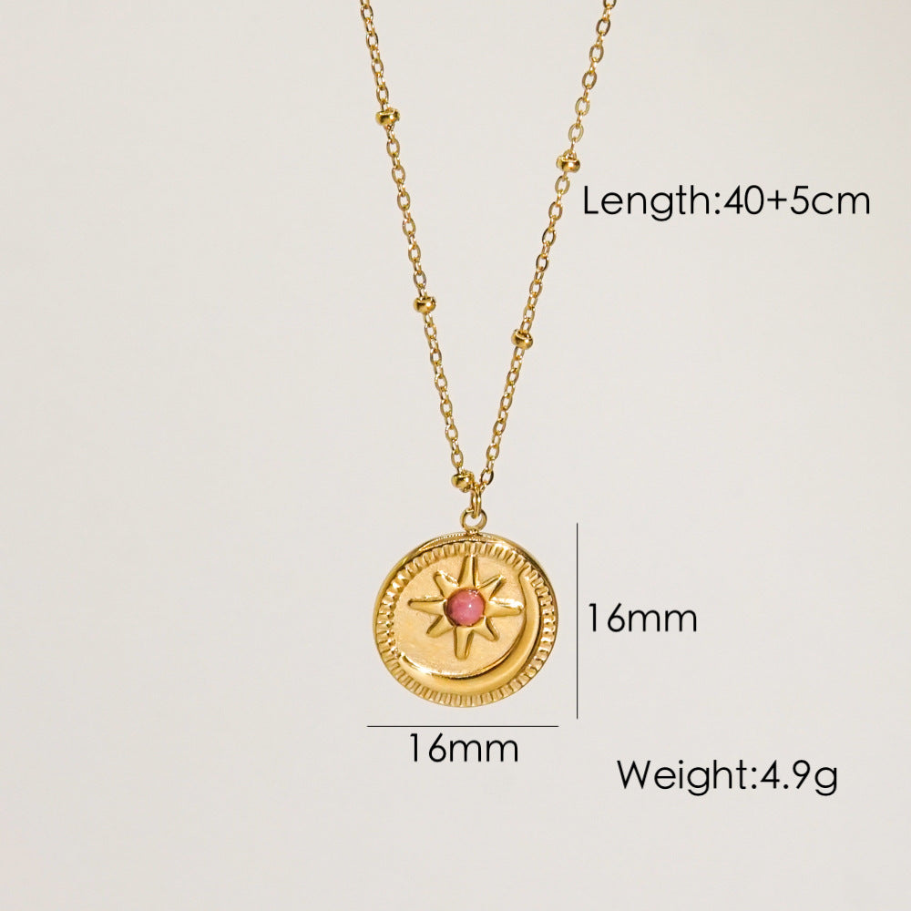 Wholesale  Stainless steel Retro Redstone Series Pendant Necklace