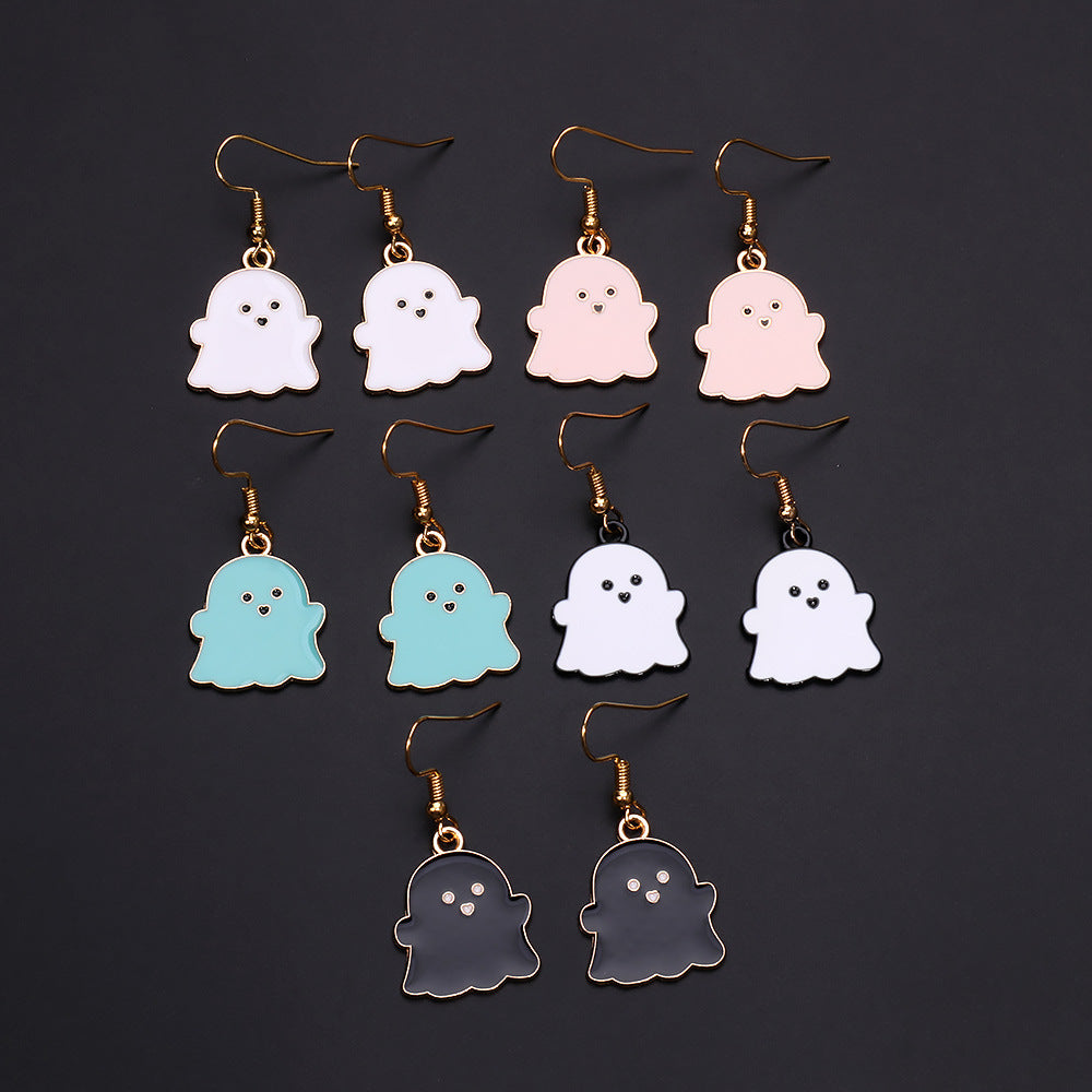 Wholesale 10pcs cute cartoon earrings pumpkin alloy earrings