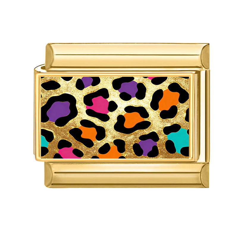 Wholesale Leopard Pattern DIY Modular Bracelet Accessories Alloy Plated Fashion Accessory for Boutique Resale