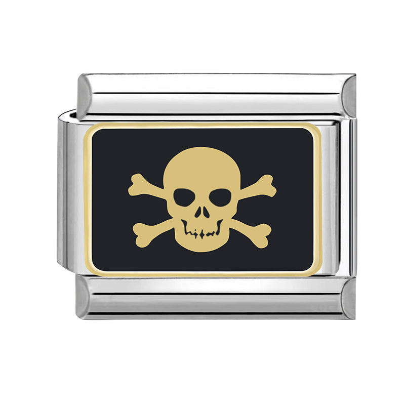 Wholesale Italian Charm Bracelet 9mm DIY Splicing Black Halloween Series Stainless Steel Composable Bracelet